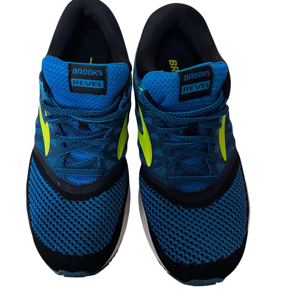 Brooks Revel 1 Men's Running Shoes Size 8.5 Blue Lime Green Black 1102601D433